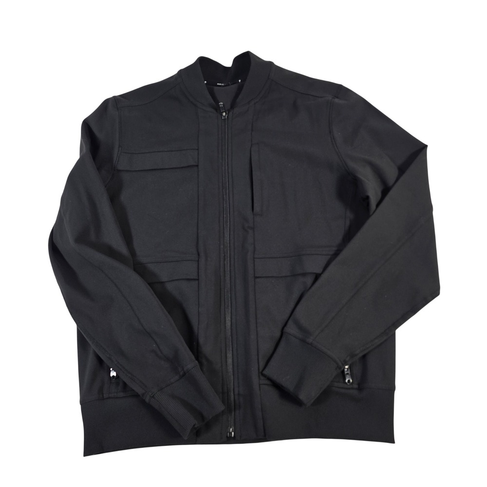 PUBLIC REC Mens Black Full Zip Bomber Jacket‎ Athletic Athleisure Size S